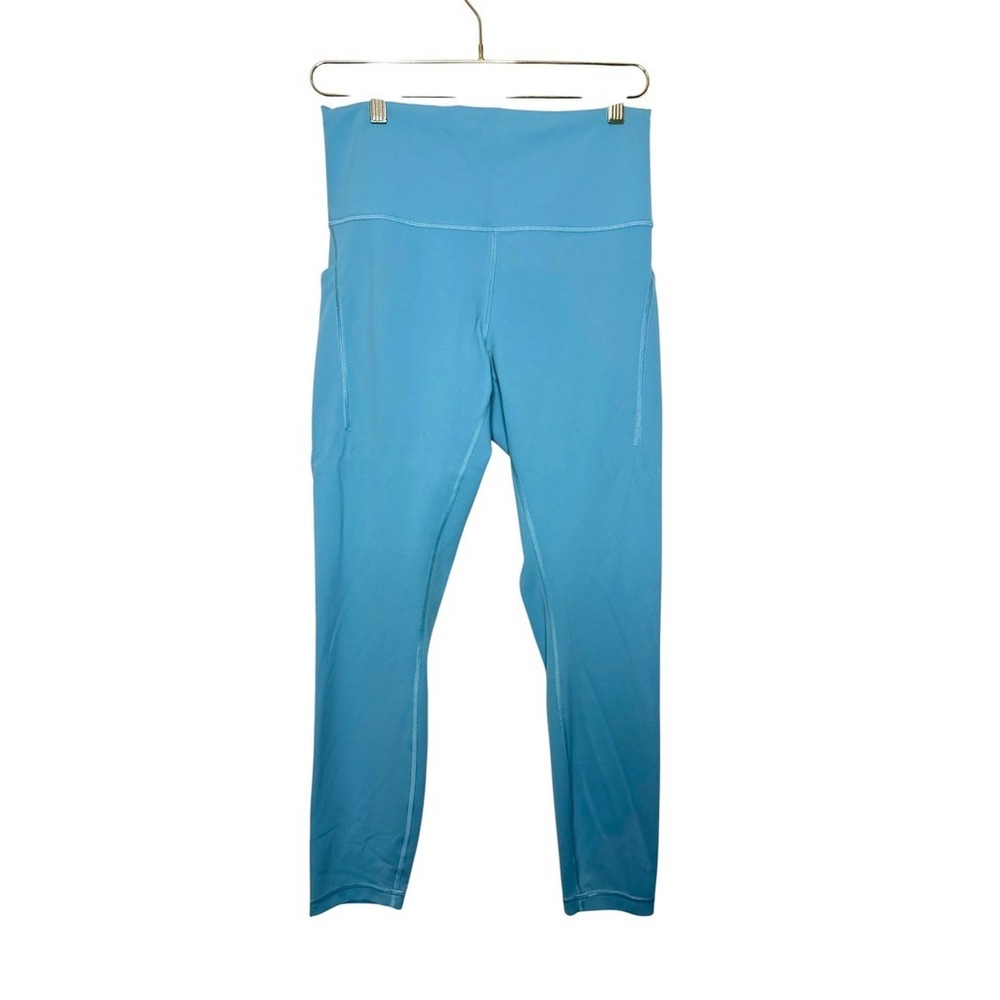 Lululemon Wunder Train Tidal‎ Teal High Rise Leggings Women's 10 Activewear Gym